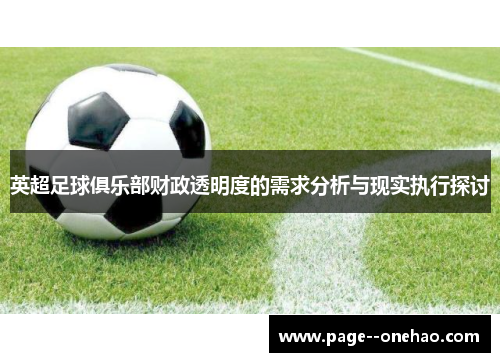 英超足球俱乐部财政透明度的需求分析与现实执行探讨 英超足球俱乐部财政透明度的需求分析与现实执行探讨